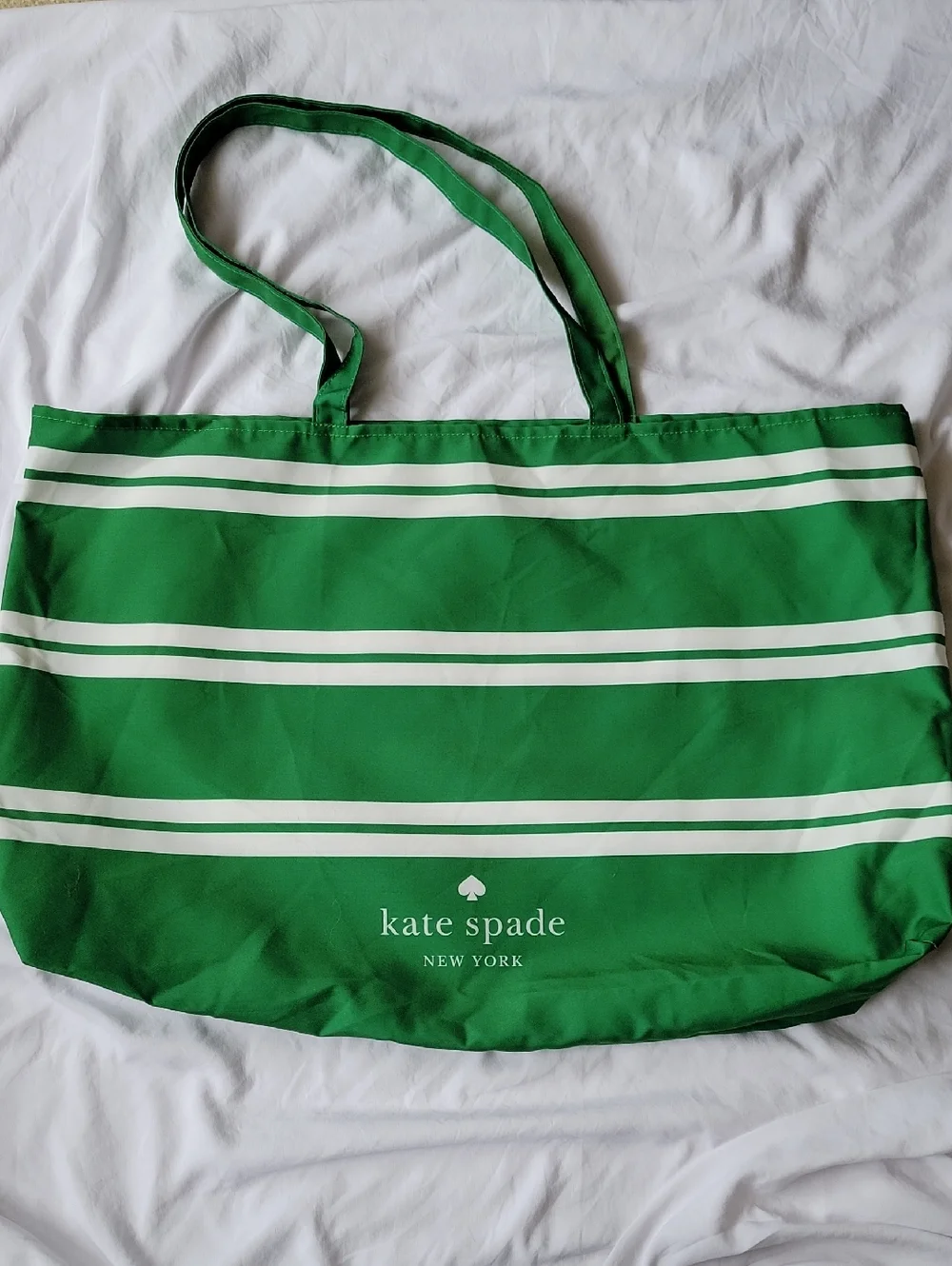 kate spade Green and White Striped Tote
